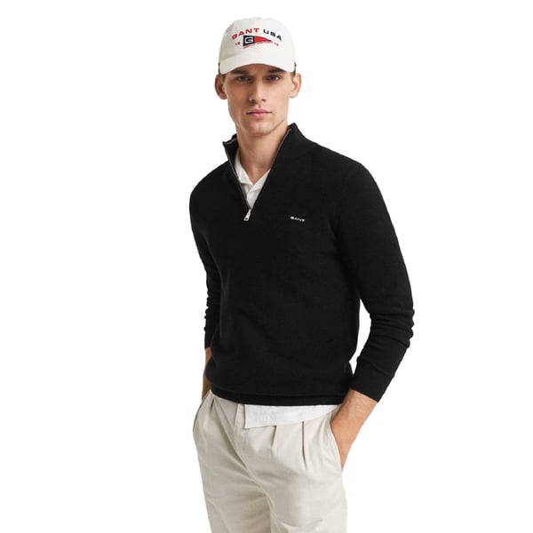 Gant Herr Half Zip Fleece i Bomullspiké