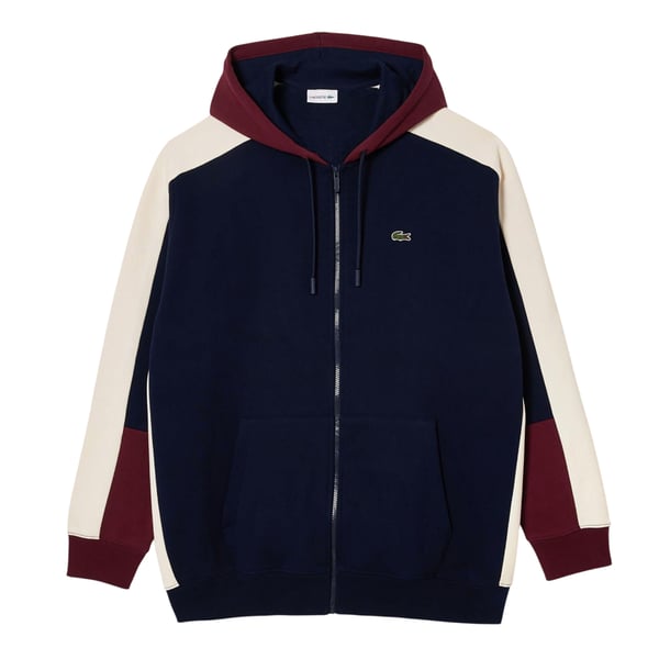 Lacoste Herr Logotyp Huvtröja med Hel Dragkedja