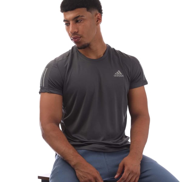 Adidas Mens Own The Run Stripe T-Shirt