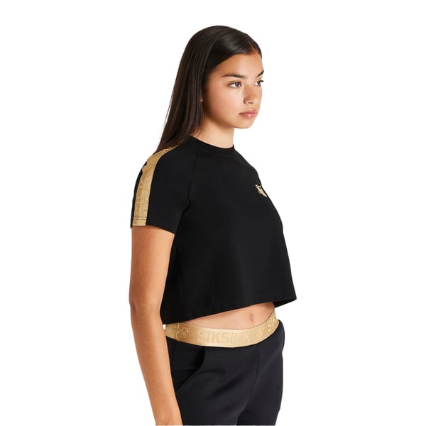 SikSilk Girls Metallic Taped Raglan T-Shirt
