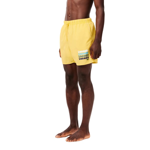 Lacoste Mens Washed Mid Length Swimming Trunks