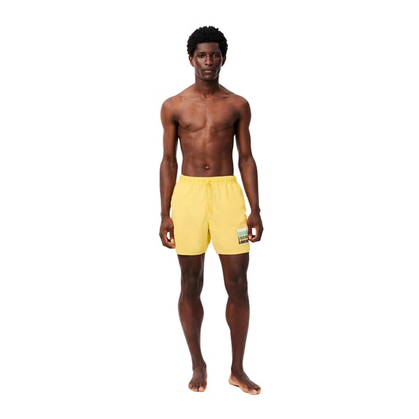 Lacoste Mens Washed Mid Length Swimming Trunks