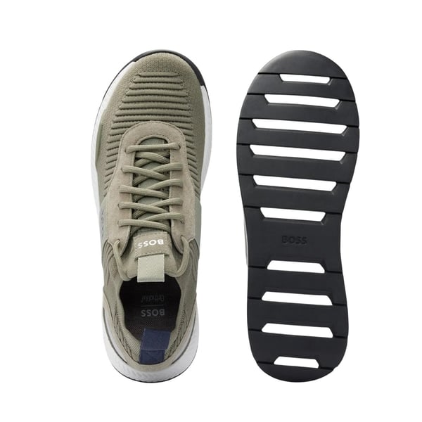 Boss Mens Titanium Suede Panel Running Trainers