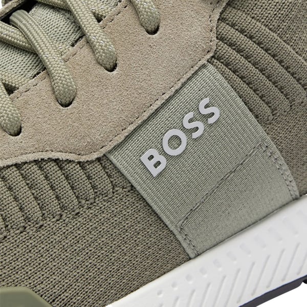 Boss Mens Titanium Suede Panel Running Trainers