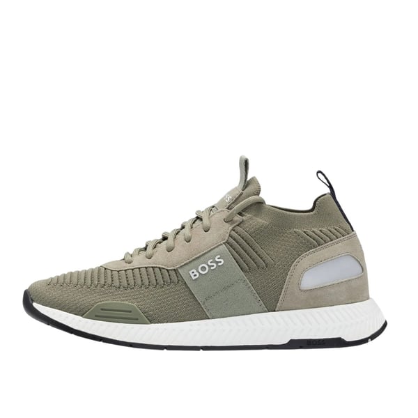 Boss Mens Titanium Suede Panel Running Trainers