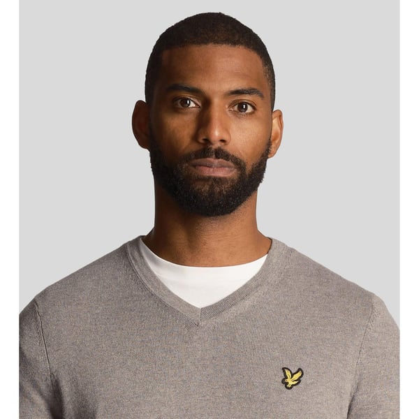 Lyle & Scott Mens Merino Cotton V Neck Jumper