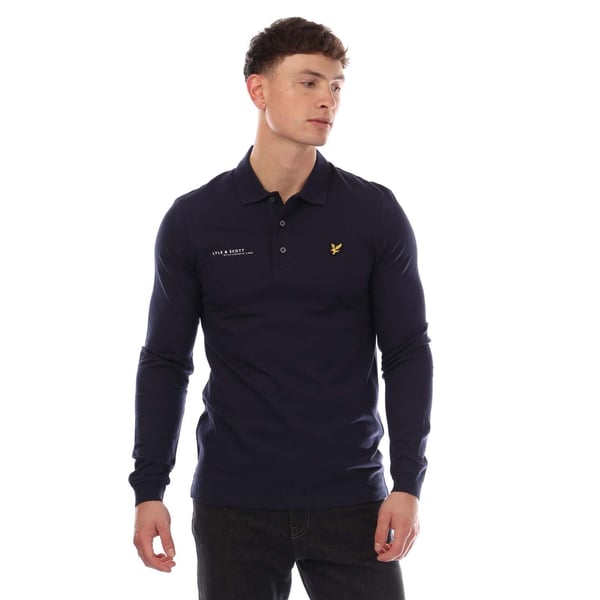 Lyle & Scott Mens Co-Ordinate Print Long-Sleeved Polo Shirt