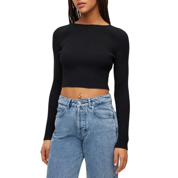 Hugo Womens/Ladies Saneriny Cropped Long-Sleeved Jumper