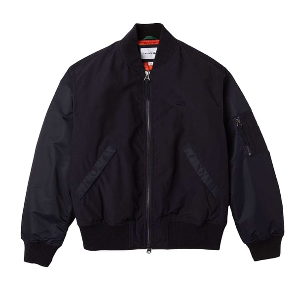 Lacoste Mens Logo Full Zip Bomber Jacket