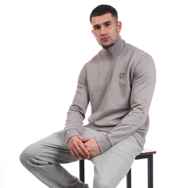 Lyle & Scott Herrtröja med kvartsdragkedja och loopback