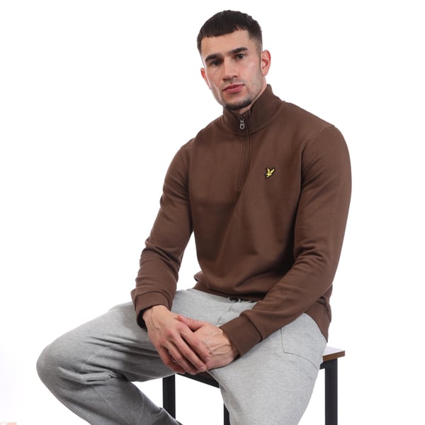 Lyle & Scott Herrtröja med kvartsdragkedja och loopback