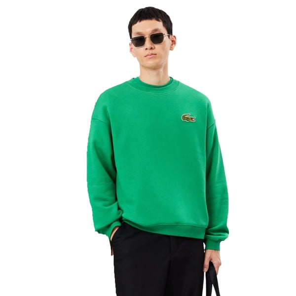 Lacoste Unisex Adult Accent Badge Fleece Loose Fit Sweatshirt