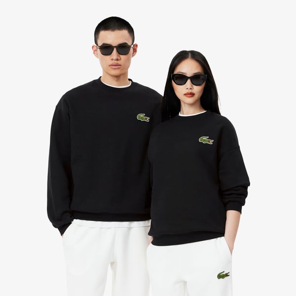 Lacoste Unisex Adult Accent Badge Fleece Loose Fit Sweatshirt