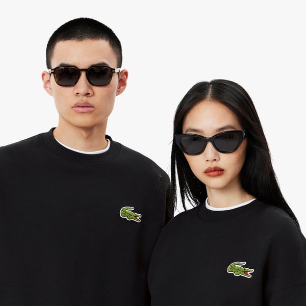 Lacoste Unisex Adult Accent Badge Fleece Loose Fit Sweatshirt