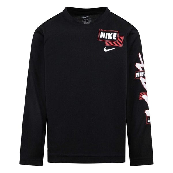 Nike Childrens/Kids Scribble Dri-FIT Logo Long-Sleeved T-Shirt
