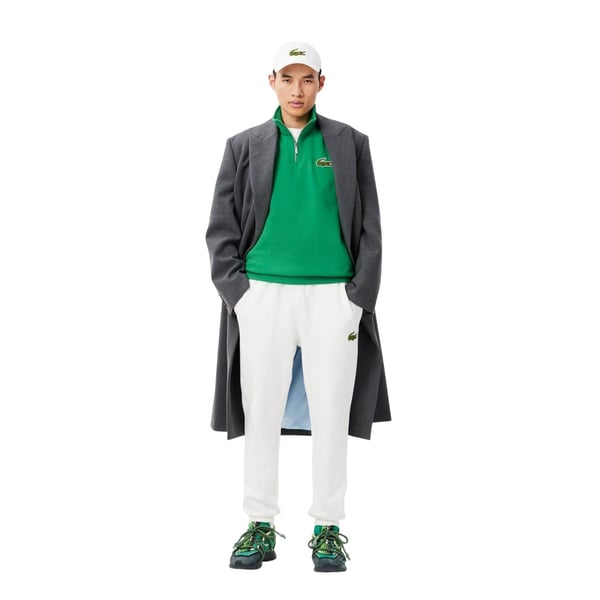 Lacoste Unisex Vuxen Accent Badge Zip Neck Loose Fit Sweatshirt