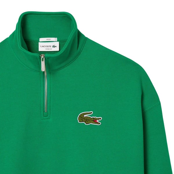 Lacoste Unisex Vuxen Accent Badge Zip Neck Loose Fit Sweatshirt
