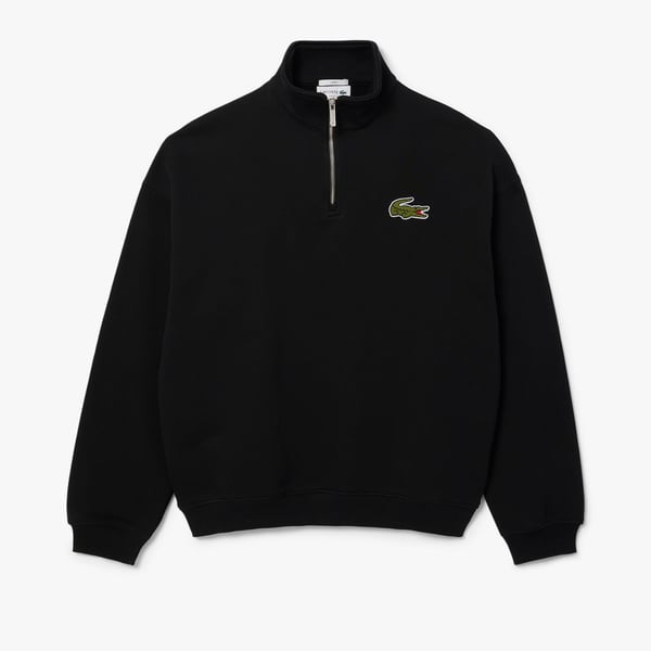 Lacoste Unisex Vuxen Accent Badge Zip Neck Loose Fit Sweatshirt