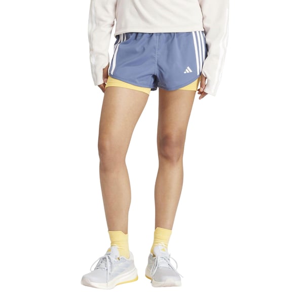 Adidas Womens/Ladies Own The Run 3 Stripes 2 in 1 Shorts