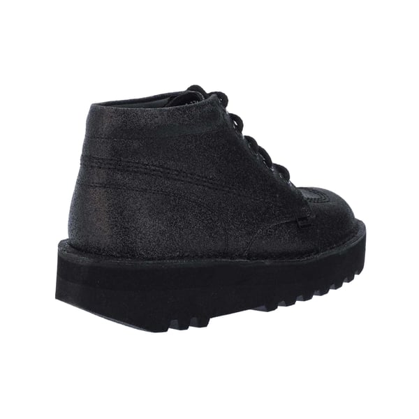 Kickers Womens/Ladies Kick Hi Glitter Leather Stack Heel Boots