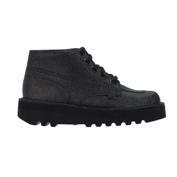 Kickers Womens/Ladies Kick Hi Glitter Leather Stack Heel Boots