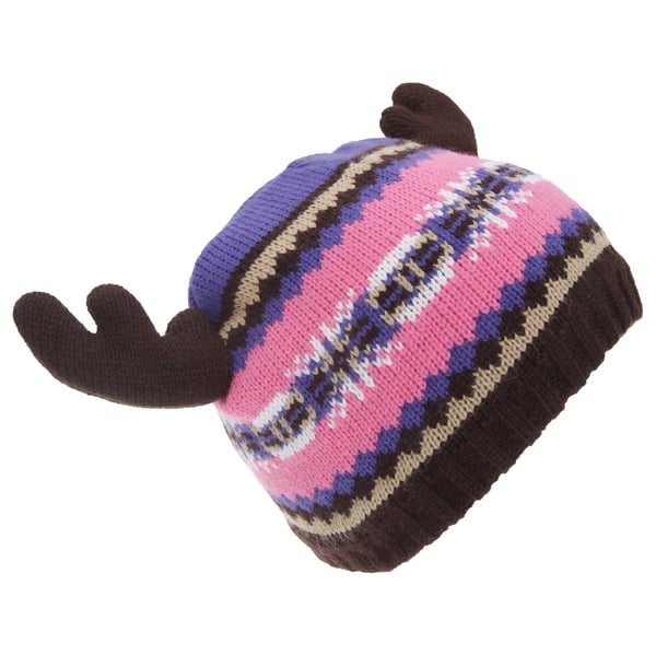 FLOSO Børn/Børn Fairisle Elg vintermåtte med gevir