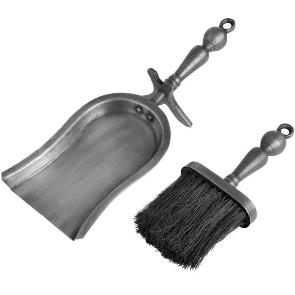 Hill Interiors Hearth Tidy Set In Antique Pewter Effect Finish