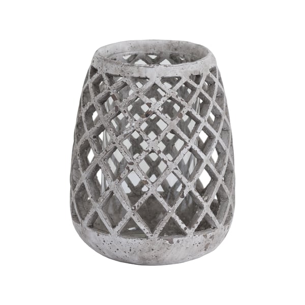 Hill Interiors Stor konisk keramik gitter Hurricane Lantern