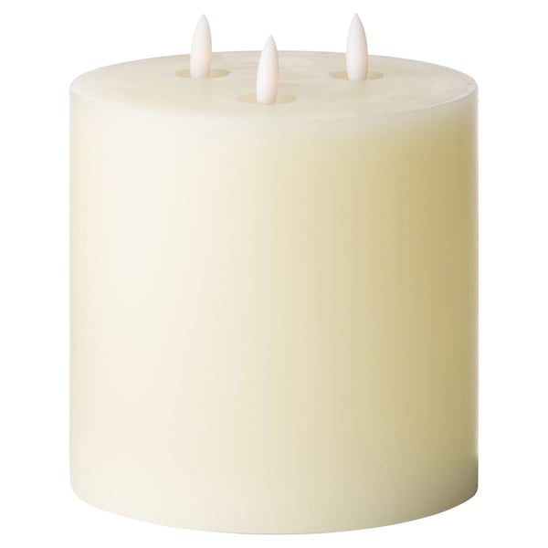 Hill Interiors Luxe Collection Natural Glow 6 x 6 LED Ivory Candle
