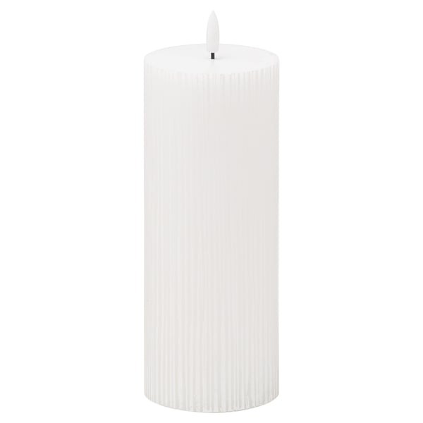 Hill Interiors Luxe Collection Ribbed Natural Glow Electric Candle