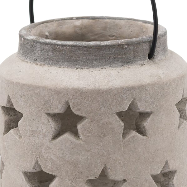 Hill Interiors Bloomville Stone Star Candle Lantern