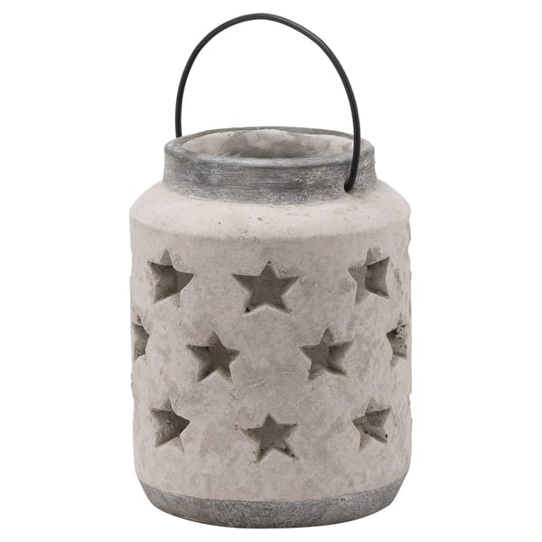Hill Interiors Bloomville Stone Star Candle Lantern