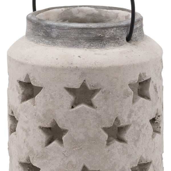 Hill Interiors Bloomville Stone Star Candle Lantern