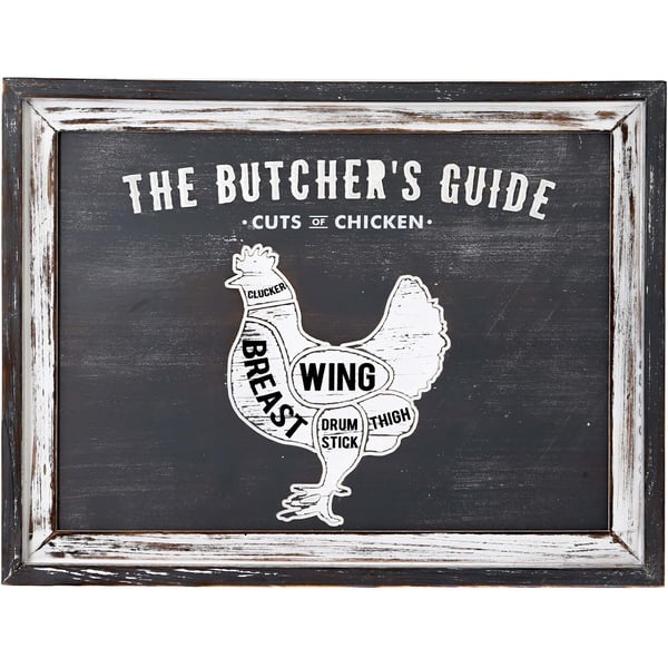 Hill Interiors Butchers Cuts Chicken Plaque