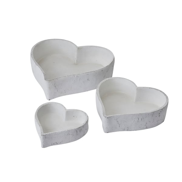 Hill Interiors Ceramic Heart Decorative Bowl (Pack of 3)