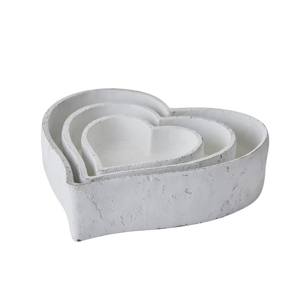 Hill Interiors Ceramic Heart Decorative Bowl (Pack of 3)