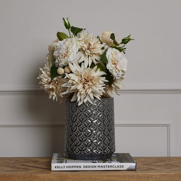 Hill Interiors Seville Collection Lebes Patterned Squat Vase