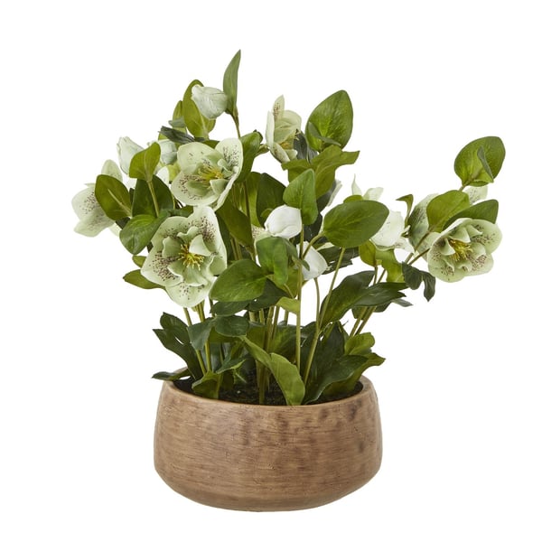 Hill Interiors Hellebore Artificial Potted Plant Hill Interiors Hellebore Artificial Potted Plant