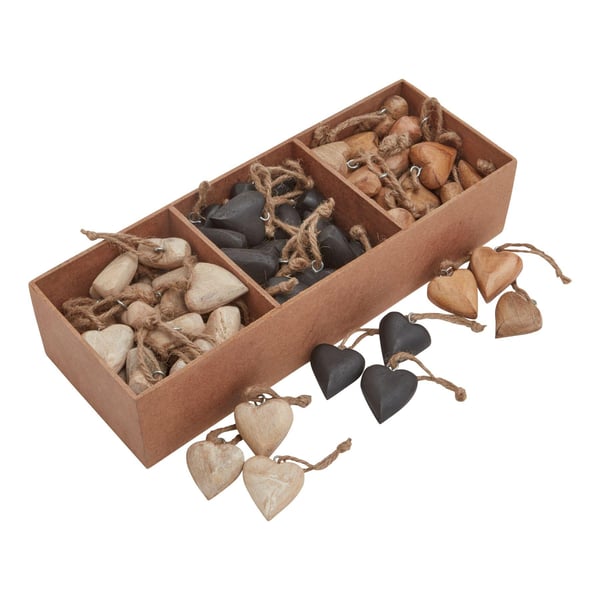 Hill Interiors Wooden Heart Hanging Ornament (Pack of 90)