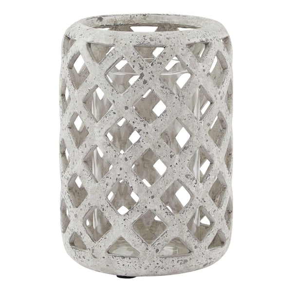 Hill Interiors Stone Effect Hurricane Lantern