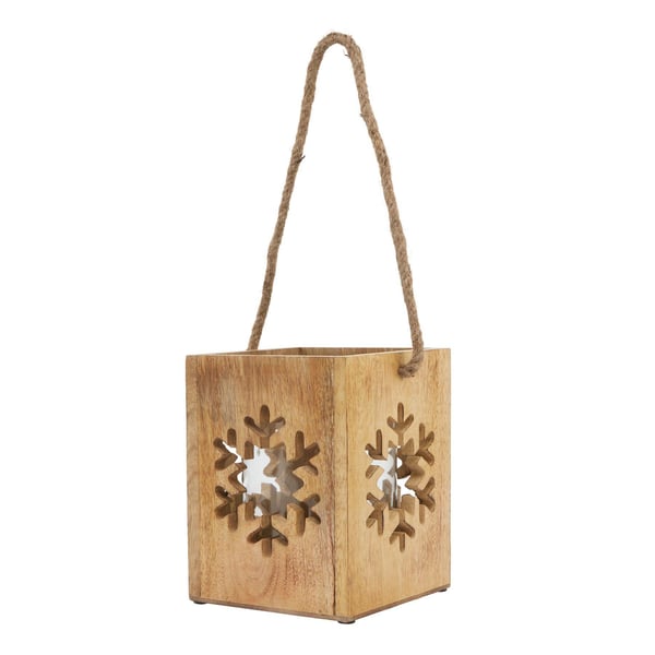 Hill Interiors Wooden Snowflake Tealight Holder Hill Interiors Wooden Snowflake Tealight Holder