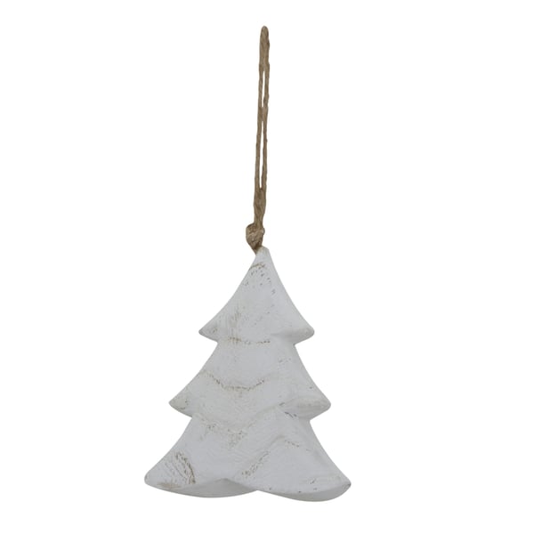 Hill Interiors White Washed Christmas Tree Hanging Decoration