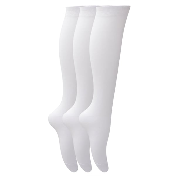 Childrens Girls Plain Knee High School Socks (Pack Of 3)