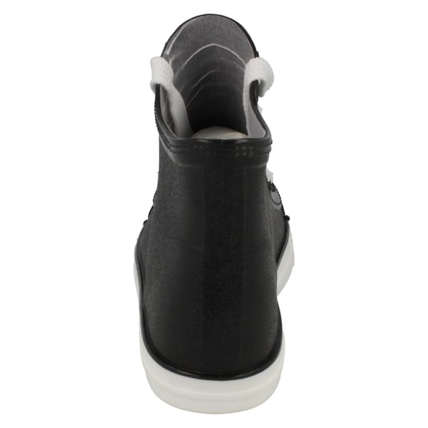 Spot On Womens/Ladies Baseball Style Lace Up Ankle Wellington Boots