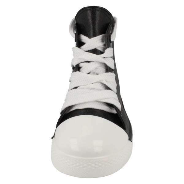 Spot On Womens/Ladies Baseball Style Lace Up Ankle Wellington Boots