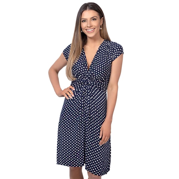 Krisp Womens/Ladies Cap Sleeve Knot Front Dress Krisp Womens/Ladies Cap Sleeve Knot Front Dress