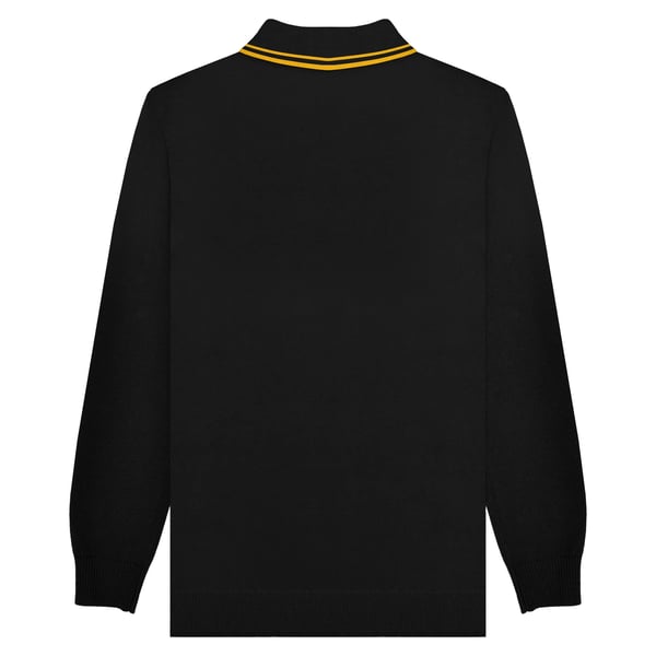 Lambretta Mens Knitted Tipped Long-Sleeved Polo Shirt