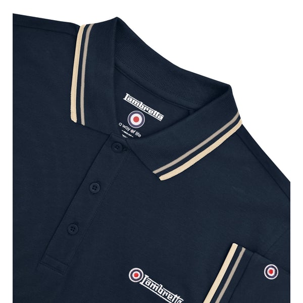 Lambretta Mens Twin Tip Big & Tall Polo Shirt