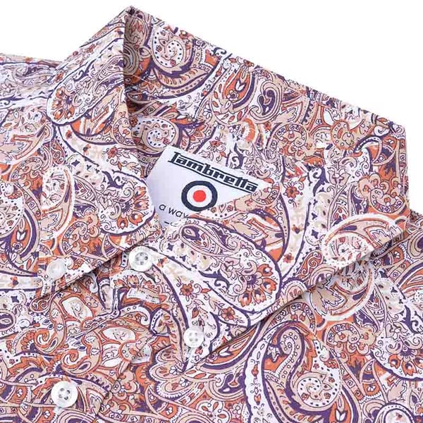 Lambretta Mens Paisley Short-Sleeved Shirt