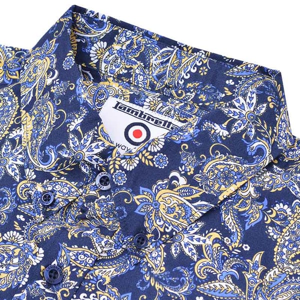 Lambretta Mens Paisley Short-Sleeved Shirt